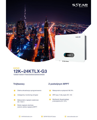 SOFAR 12KTL-X-G3 Three Phase 2xMPPT